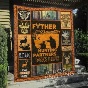 Father And Daughter Hunting Quilt Blanket  Quilt